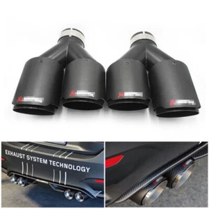 2PCS Fit for BMW X5 Real Carbon Fiber Car Exhaust Tip Dual Pipes Exhaust tube - Foto 1 di 8