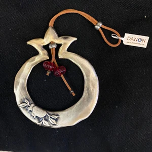 Vintage Danon Granatapfel Wandbehang Haussegen jüdisch versilbert Zinn - Bild 1 von 9