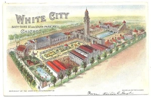 Postal a color ~ Parque de atracciones de la ciudad blanca ~ vista de pájaros ~ Chicago 1905 - Imagen 1 de 1