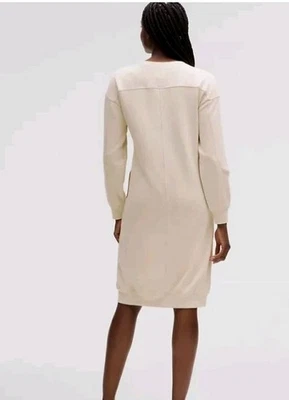 Lululemon Softstreme Midi Dress Womens Size 4 Long Sleeve Relaxed Fit White Opal - Image 1 of 4