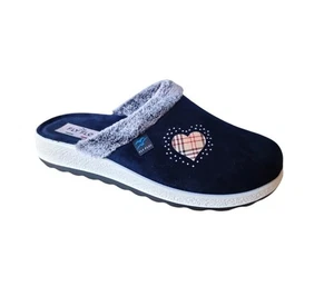 Damen Samt Hausschuhe mit Herz Fly Flot blau - Bild 1 von 3