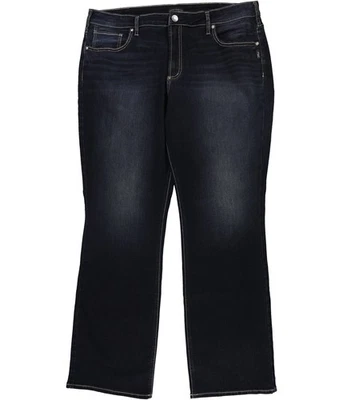 Pantalones de mezclilla plateados para mujer Avery corte bota calce curvilíneo, azules, talla grande, 20 W Foto 1 de 2