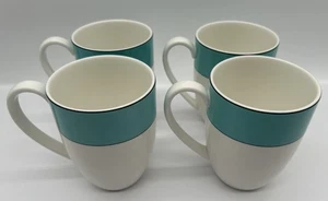 KATE SPADE NEW YORK for LENOX Rutherford Circle Turquoise Mugs Set of 4 CO4 - Picture 1 of 10