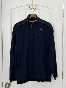 Adidas Clima Cool Men’s L Navy Blue Windbreaker Jacket - Picture 1 of 8