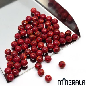 CUENTAS SUELTAS REDONDAS DE ÓPALO SINTÉTICO CREADAS EN LABORATORIO ROJO 3mm-6mm COMPLETAMENTE PERFORADAS WP0280F - Imagen 1 de 4