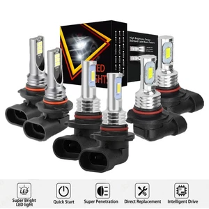 6000K LED Bulbs Combo Headlights + Fog Lights For GMC Sierra 1500 2003-2006 6PC - Picture 1 of 15