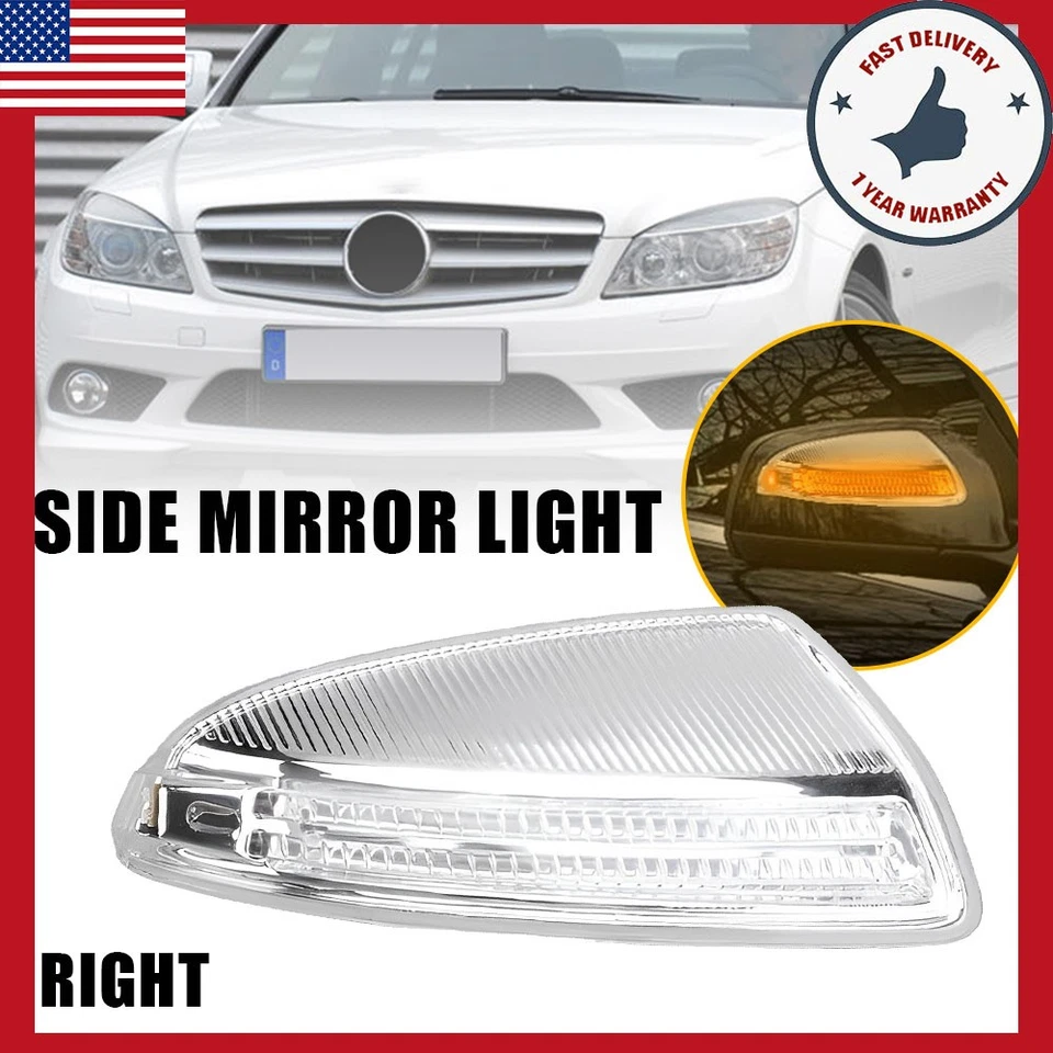 RIGHT LED CAR SIDE MIRROR LIGHTS Fit MERCEDES BENZ C300 C350 2008-2012 2008-2011 - Image 1 of 4