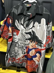 Vintage Dragon Ball Z Shirt Button Up Goku Sz M 2001 Y2K Anime Rare🚀💯 - Bild 1 von 18
