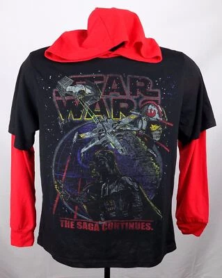 Star Wars Sweatshirt Boy's XS Black Darth Vader Death Star Hoodie New ST113 - Image 1 of 3
