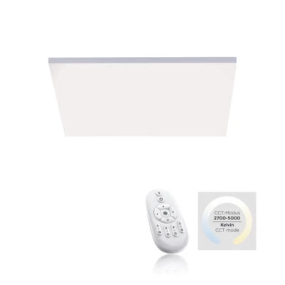 PAUL NEUHAUS LED Deckenlampe 62x62cm rahmenlos CCT dimmbar inkl Fernbedienung weiß Panel hell