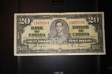 1937 $20 Dollar Bank of Canada Banknote KE3470764 Crisp