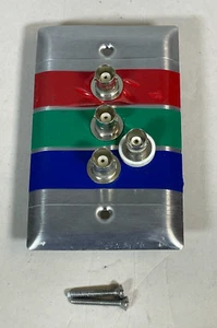 Single Gang Wandplatte mit 4 BNC Buchsenläufen Edelstahl schön - Bild 1 von 2