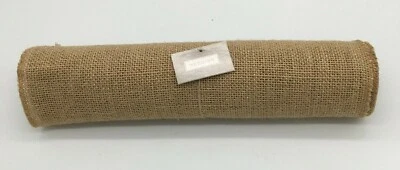 RUSTIC Burlap Jute Ribbon Craft/Wedding Hint of Glitter & Brown 12"x10 ft roll - Image 1 of 4