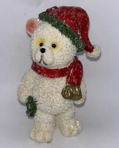 Vintage Christmas Textured Glitter Snowman Holiday Decor Figurine 5” - Picture 1 of 6