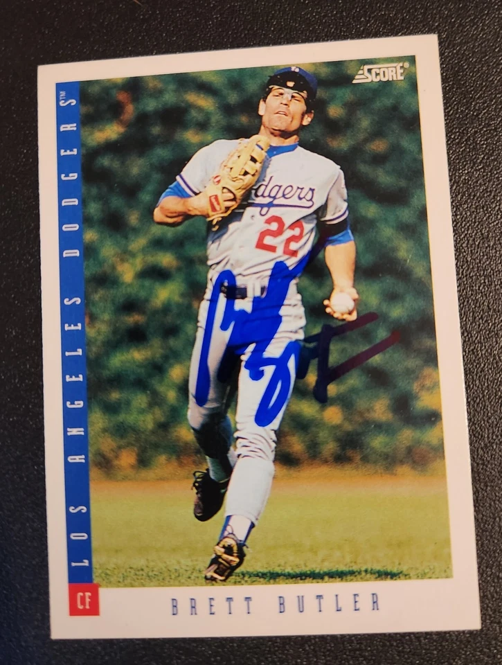 Brett Butler Autograph Signed 1993 Score Los Angeles Dodgers - Image 1 of 1
