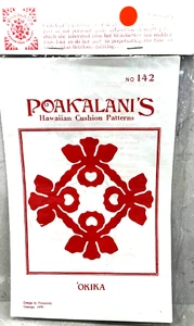 De colección. POAKALANI'S 1991 apliques hawaianos patrones de cojín "OKIKA" Nº 142 nuevo - Imagen 1 de 3