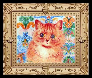 Quadro artistico casa delle bambole in miniatura gatto arancione 8269 - Foto 1 di 1