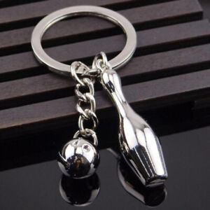 Bowling Keychain Set: 4 Metal Ball Keychains - Fan Supplies & Gifts