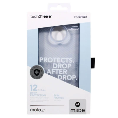 Tech21 Evo Check Series Rugged Slim Case For Motorola Moto Z4 - Blue - Image 1 of 2
