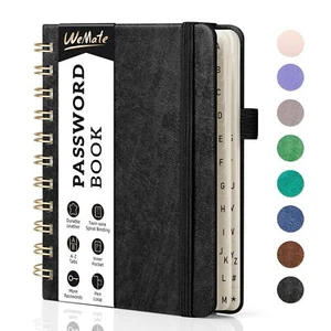 Password Book with Alphabetical Tabs, Spiral Password Keeper journal logbook - Picture 1 of 8