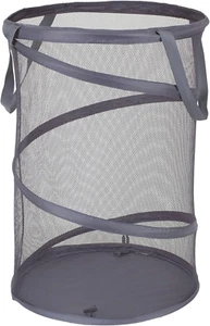 Pop-Up Collapsible Mesh Laundry Hamper, Charcoal - Picture 1 of 12