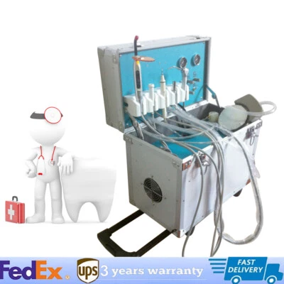 Unidad de entrega portátil dental móvil estuche rodante compresor de aire succión 4 orificios Foto 1 de 4