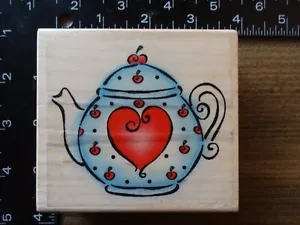new TEAPOT WITH HEART Rubber Stamp by DARCIES - Picture 1 of 2