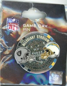 Las Vegas Raiders vs Los Angeles Chargers 2022 Game Day pin New in Package - Picture 1 of 1