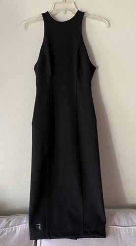 Abito donna T Alexander Wang taglia XS nero bodycon midi senza maniche collo alto