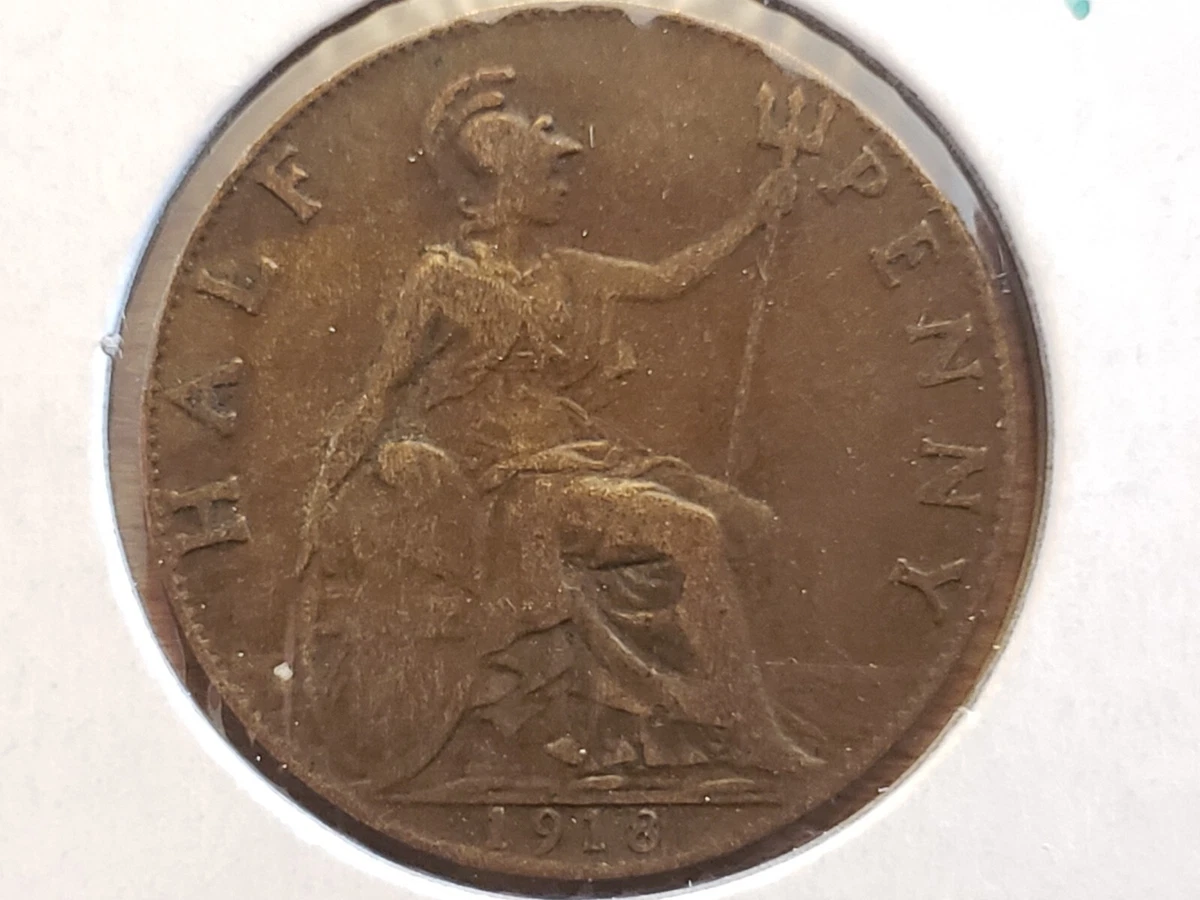 【希少】エラー？イギリスハーフペニー1918 希少】エラー？イギリスハーフペニー1918 希少】エラーコイン