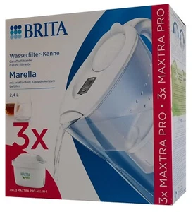 Brita Marella Weiß Wasserfilter-Kanne + 3x Maxtra Pro All-in-1 Filterkartuschen - Bild 1 von 1