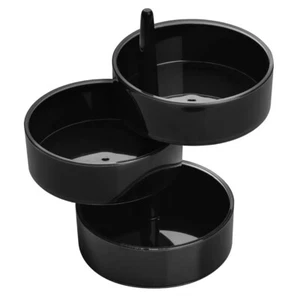 3pc Black Plastic Rotary Storage Tray Organizer for Cabinets & Countertops Set - Picture 1 of 1