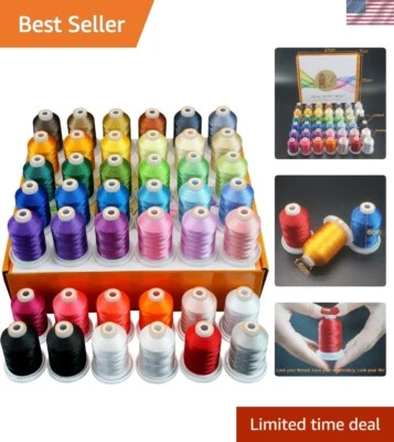 Ultimate 1000M Polyester Thread Kit - 42 Spools for All Your Embroidery Needs - Image 1 of 4