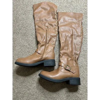 Women’s size 7 refresh Megen boot brown over the knee boot buckle detail - Image 1 of 4
