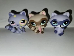 Littlest Pet Shop #597 fioletowy #1651 szary #2580 szop lawendowy autentyczny LPS - Zdjęcie 1 z 4
