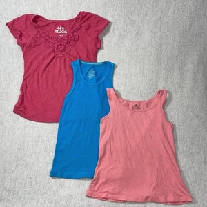 Size 7-8 Med Girls Tank Top Shirt Lot Mudd Faded Glory H&M School Casual - Picture 1 of 9