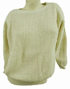 JUMPER HOMBRO FRÍO DE PUNTO METÁLICO CREMA MANGA LARGA, MISPAP, TALLA ÚNICA, LT490 - Imagen 1 de 3