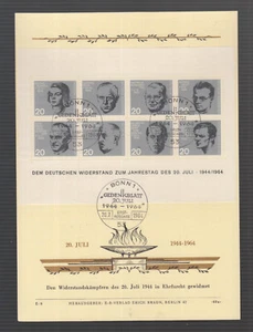BRD herrlicher Privat ETB 1964 von Erich Braun - Widerstandskämpfer Block - Bild 1 von 2