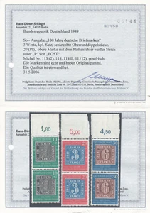 1949 Paare Oberrand Mi. Nr. 113 - 115 die Nr. 114 PLATTENFHLER Geprüft - Bild 1 von 3