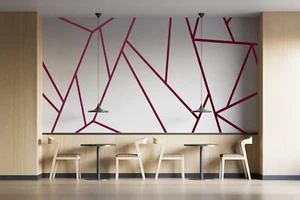 Tiras adhesivas decoración cocina baño habitación infantil escuela guardería 40 mm rojo burdeos mate - Imagen 1 de 9