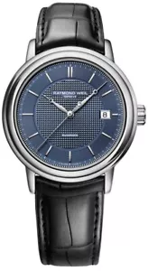 $1395 Reloj suizo automático Raymond Weil Maestro esfera azul para hombre 2837-STC-50001 - Imagen 1 de 7