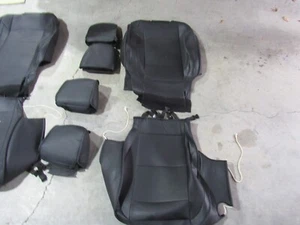 2018-2025 JEEP WRANGLER JL 4 DR FAUX LEATHER SEAT COVERS BLACK - Picture 1 of 11