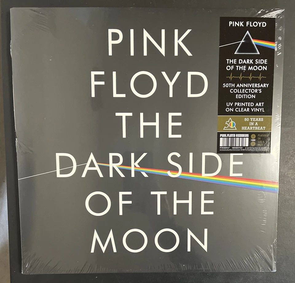 PINK FLOYD THE DARK SIDE OF THE MOON 50TH ANNIVERSARY UV CLEAR VINYL 2LP NEW - Image 1 of 4
