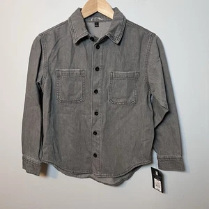 Art Class Denim Button Down Shirt Kids M (8) Gray Long Sleeve NEW! - Picture 1 of 4