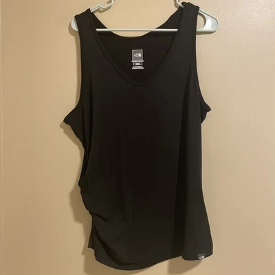 The North Face - Camiseta sin mangas XL negra con cuello en V y fruncidos en un lado para mujer Foto 1 de 4