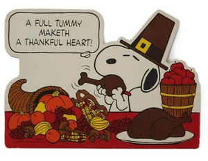 Snoopy Thanksgiving Pilger Füllhorn Pappausschnitt Stanzform 1958 Schulz Vintage - Bild 1 von 5