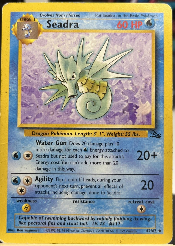 Pokémon Seadra 42/62 1995, 96, 98 NM - Image 1 of 1