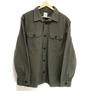 M&S Mens The Overshirt XL Shirt Shacket Green Khaki Workwear Canvas Utility - Picture 1 of 18