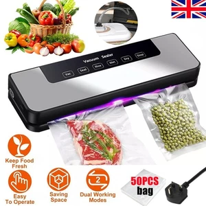 Vacuum Food Sealer Automatic Manual Vacum Sealer Dry Wet Pack Machine 50 Bags UK - Picture 1 of 16