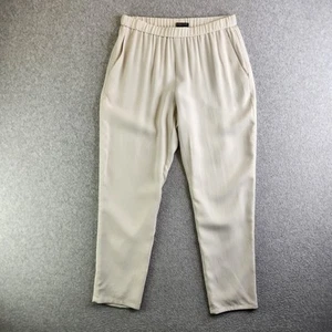 Eileen Fisher Pants Womens PS Cream Silk Lined Pull On Crepe Neutral Beachy - Picture 1 of 12